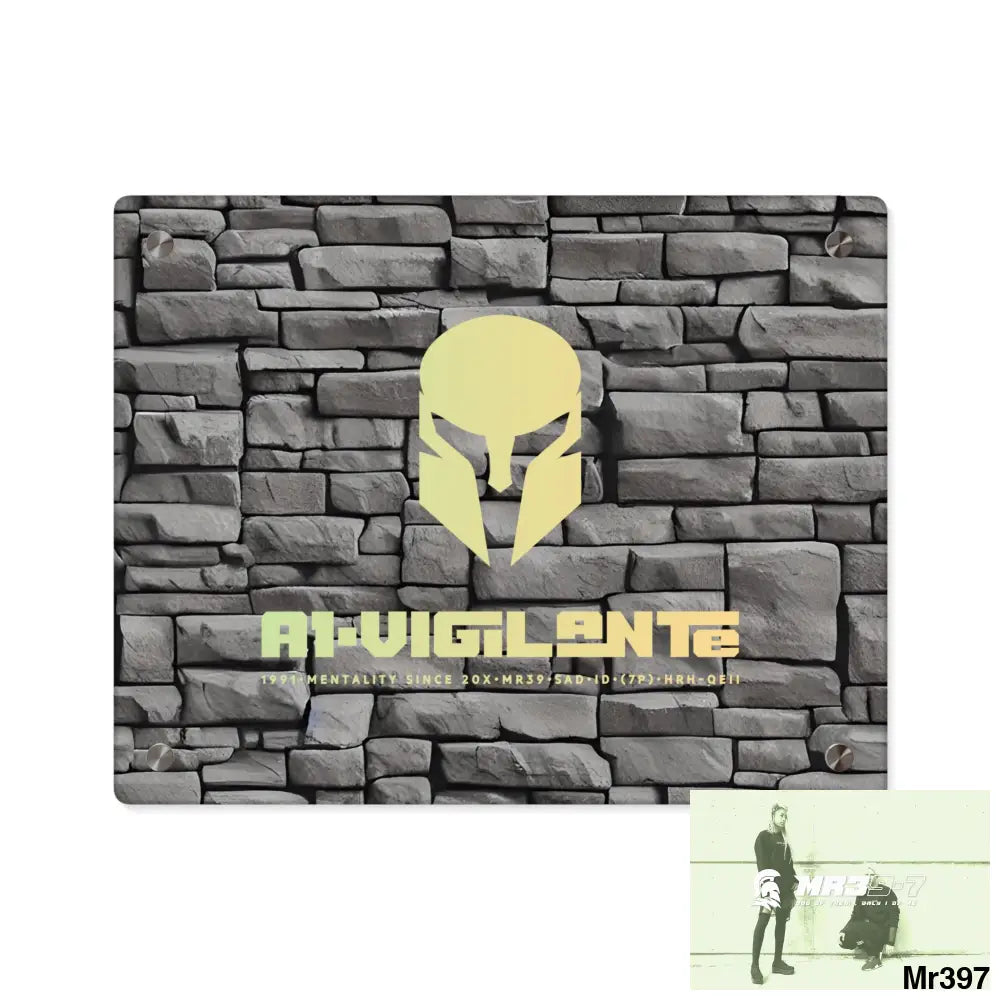 A1-Vigilante 3D Dark Black Brick Wall 32k Ultrarealistic High quality Acrylic Wall Art Panels 14″ x 11″ (Horizontal)