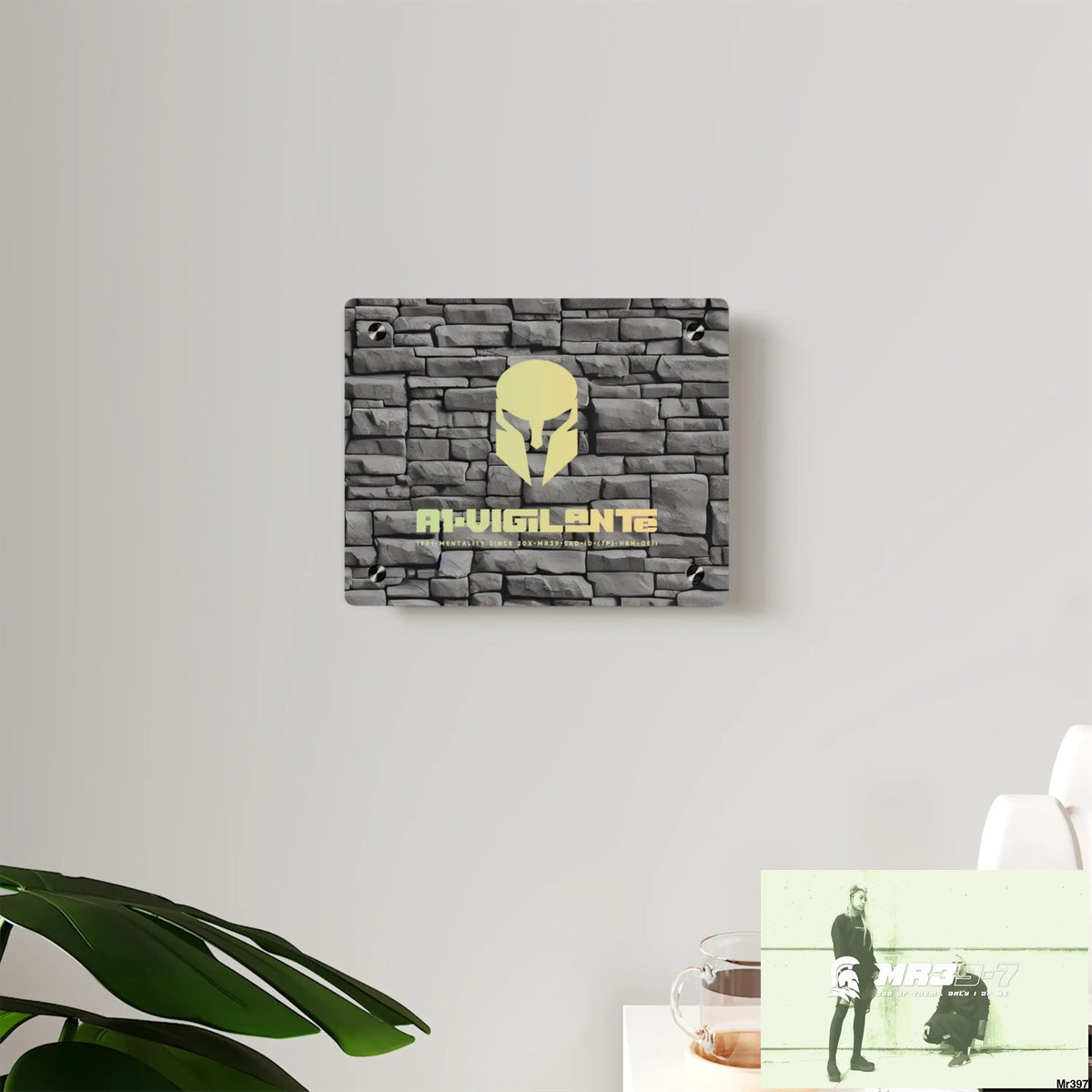 A1-Vigilante 3D Dark Black Brick Wall 32k Ultrarealistic High quality Acrylic Wall Art Panels Home Decor