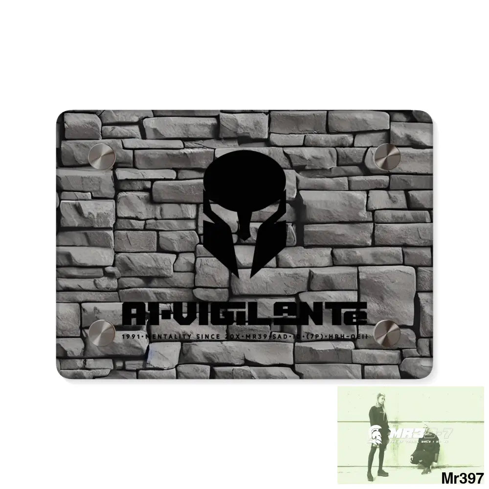 A1-Vigilante 3D Dark Black Brick Wall 32k Ultrarealistic High quality Acrylic Wall Art Panels 7’’ x 5’’ (Horizontal)