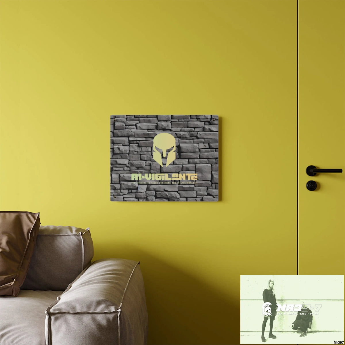 A1-Vigilante 3D Dark Black Brick Wall 32k Ultrarealistic High quality Acrylic Wall Art Panels Home Decor
