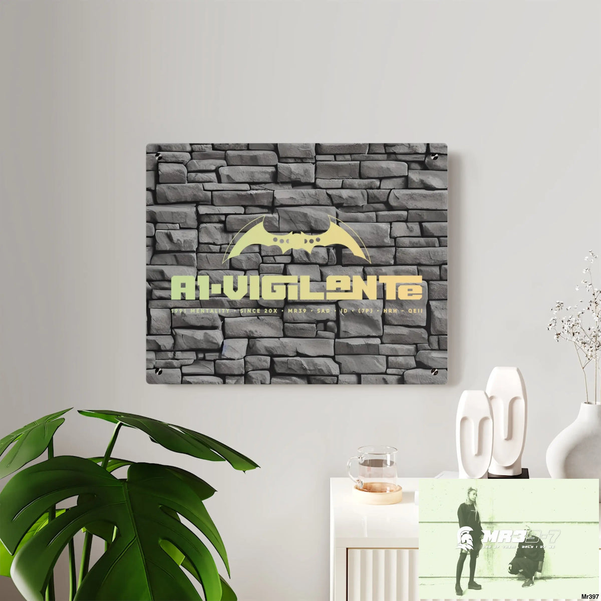 A1-Vigilante 3D Dark Black Brick Wall 32k Ultrarealistic High quality Acrylic Wall Art Panels Home Decor
