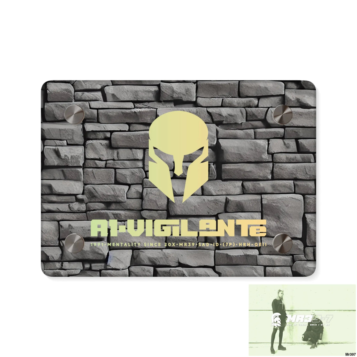 A1-Vigilante 3D Dark Black Brick Wall 32k Ultrarealistic High quality Acrylic Wall Art Panels 7’’ x 5’’ (Horizontal)