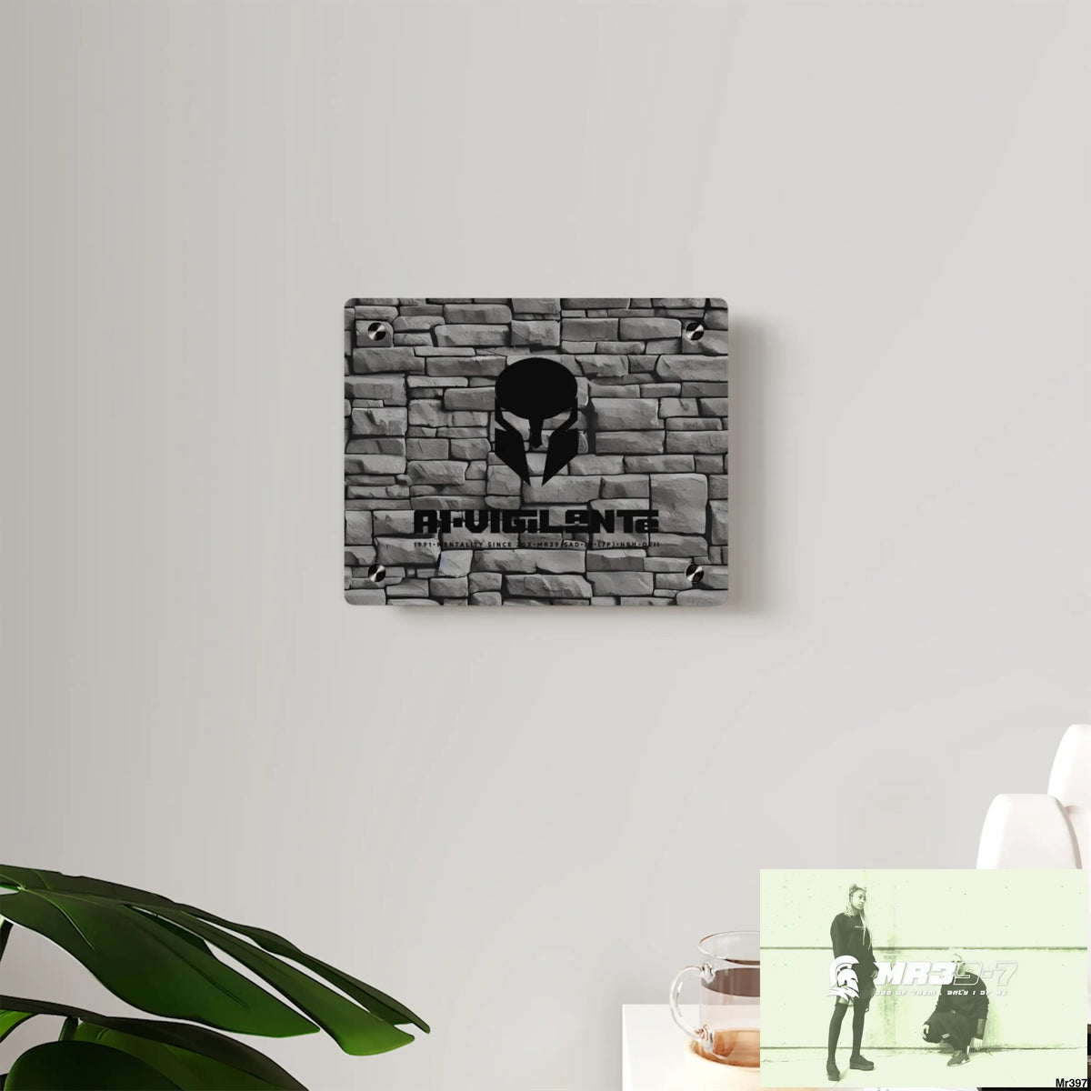 A1-Vigilante 3D Dark Black Brick Wall 32k Ultrarealistic High quality Acrylic Wall Art Panels Home Decor