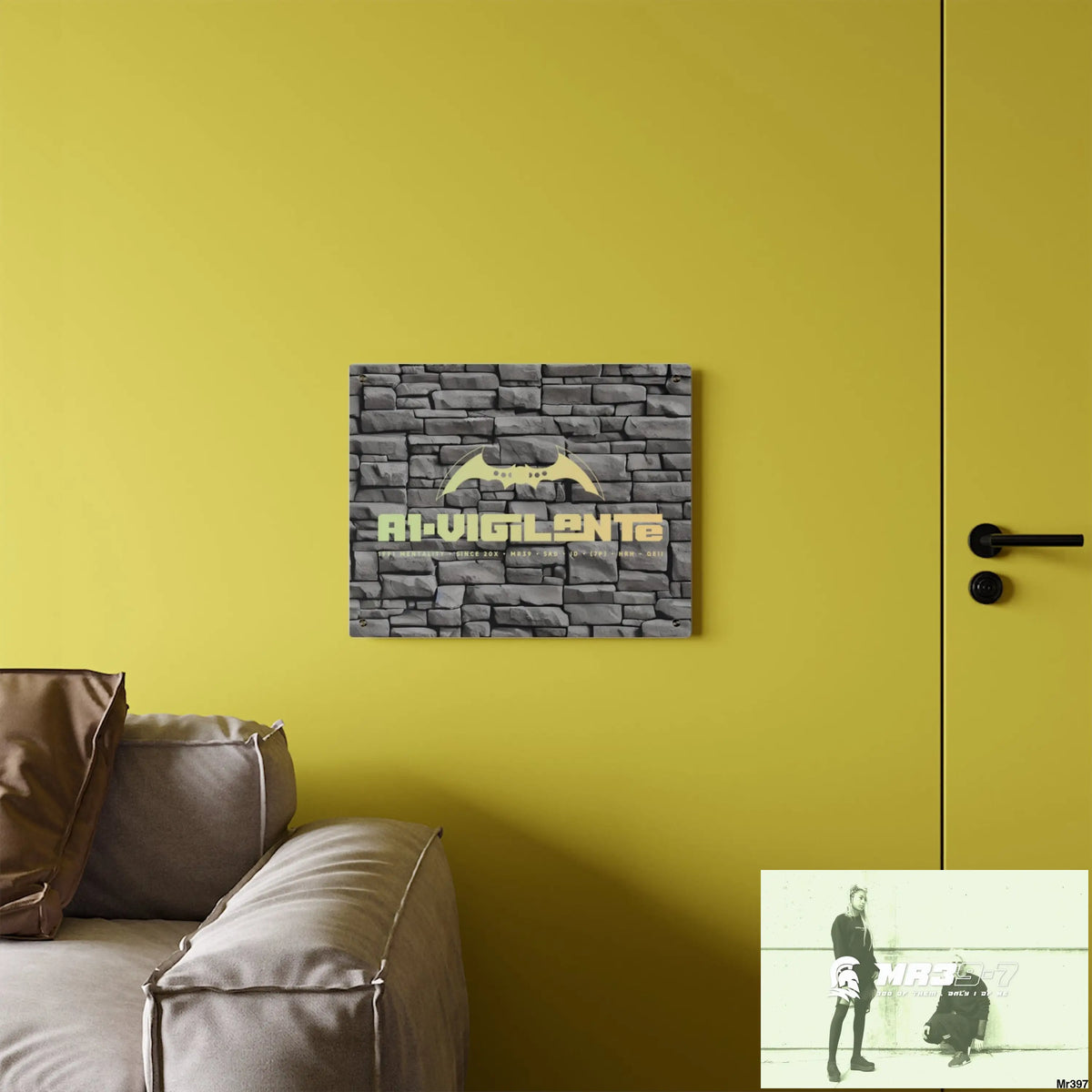 A1-Vigilante 3D Dark Black Brick Wall 32k Ultrarealistic High quality Acrylic Wall Art Panels Home Decor