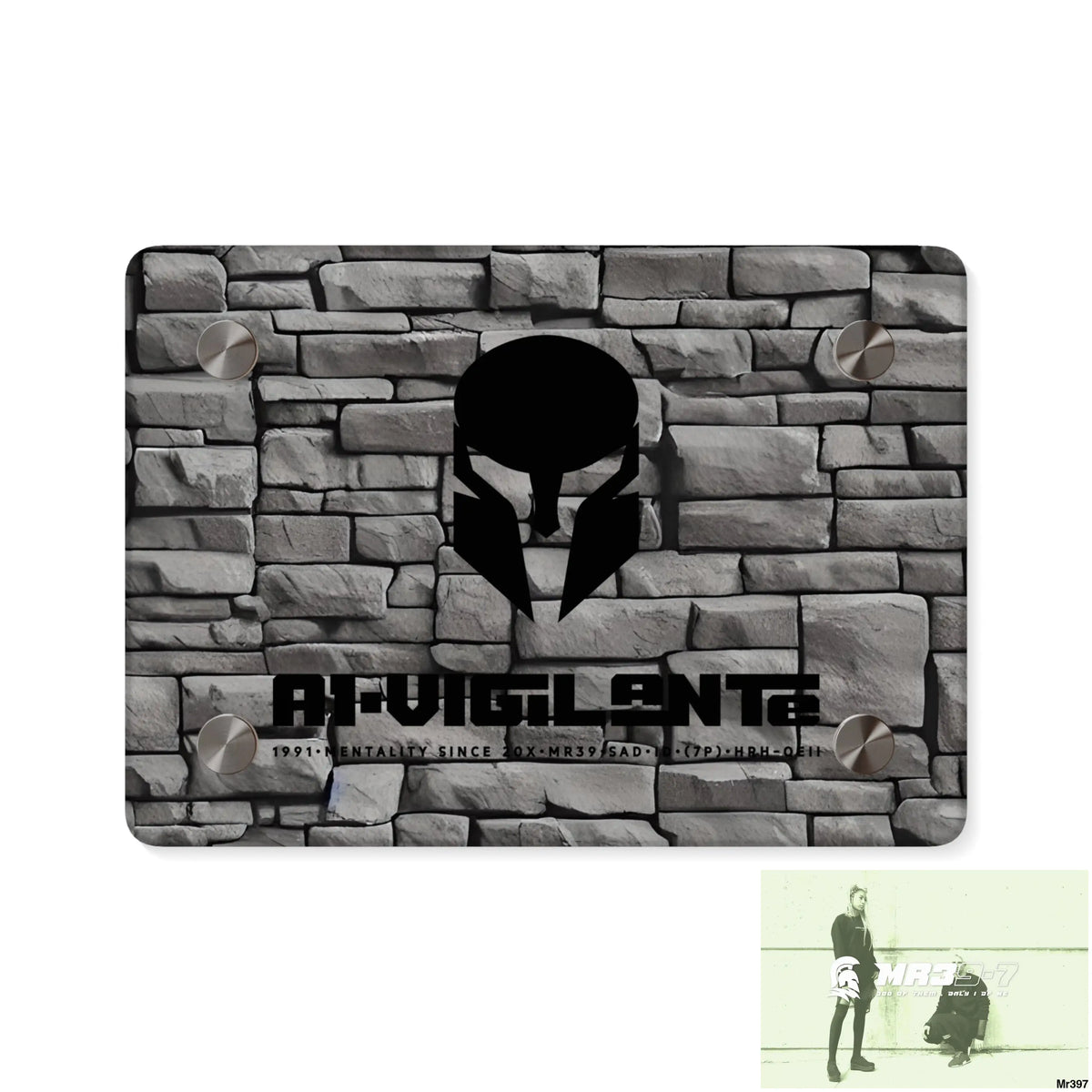 A1-Vigilante 3D Dark Black Brick Wall 32k Ultrarealistic High quality Acrylic Wall Art Panels 7’’ x 5’’ (Horizontal)