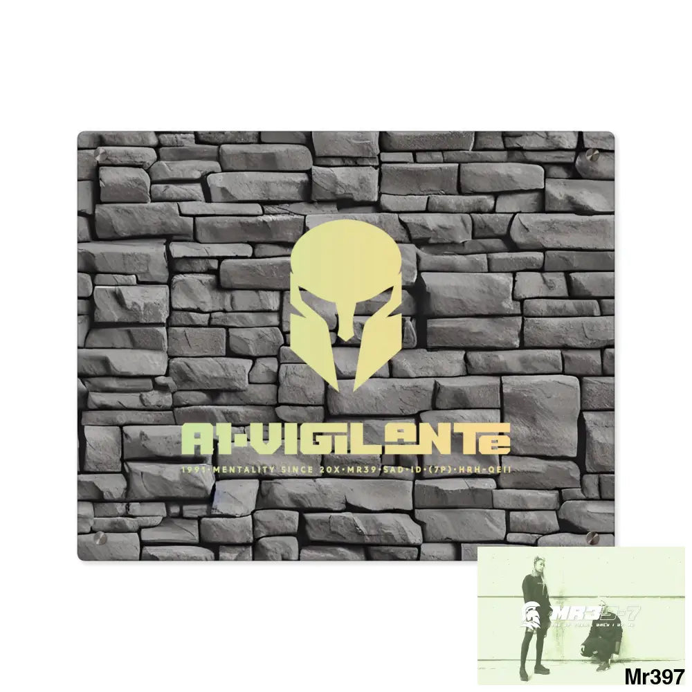 A1-Vigilante 3D Dark Black Brick Wall 32k Ultrarealistic High quality Acrylic Wall Art Panels 20″ x 16″ (Horizontal)