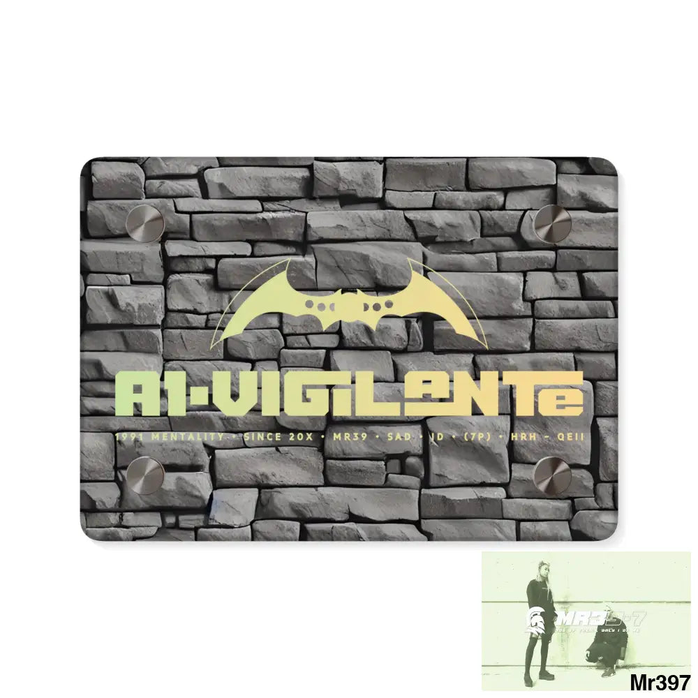 A1-Vigilante 3D Dark Black Brick Wall 32k Ultrarealistic High quality Acrylic Wall Art Panels 7’’ x 5’’ (Horizontal)