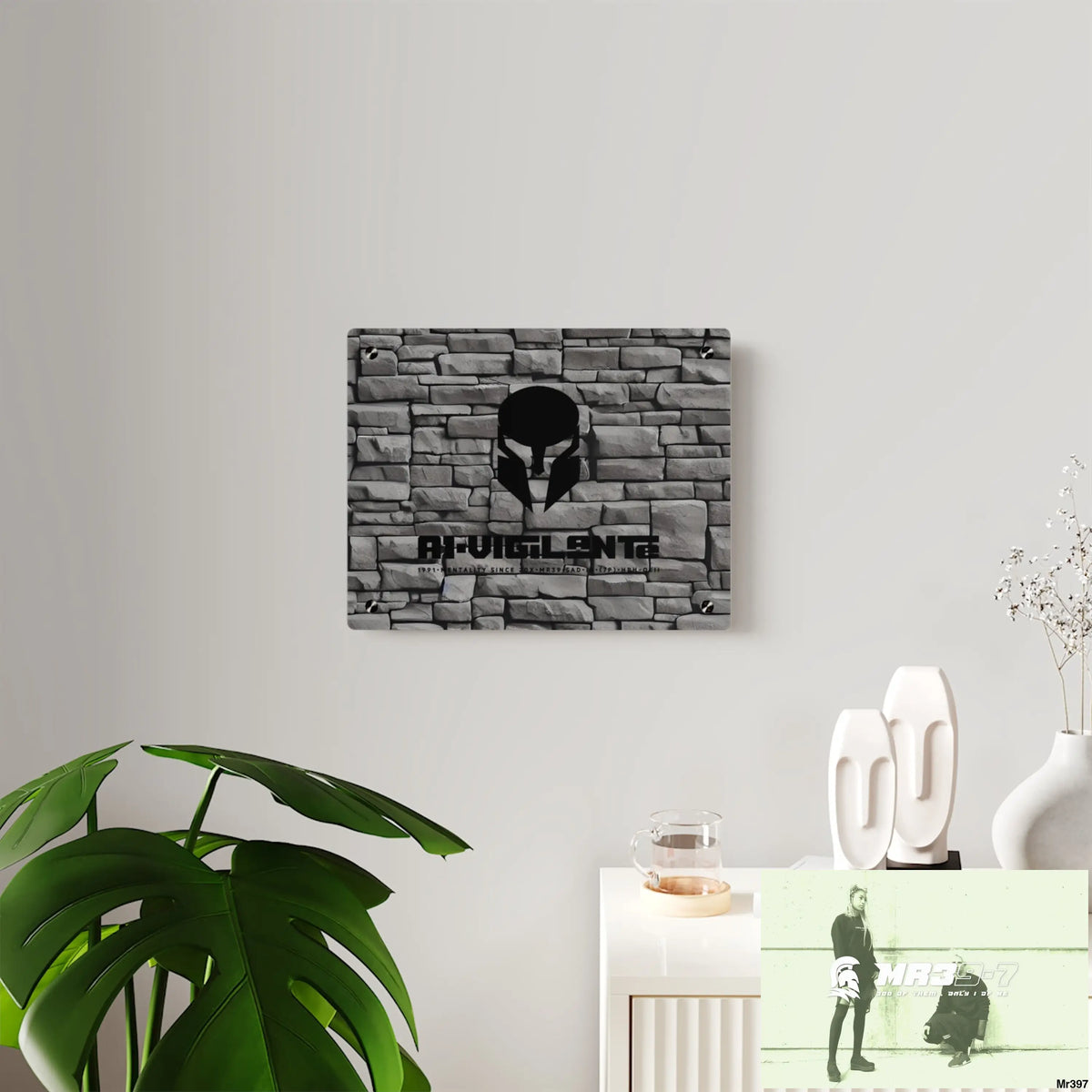 A1-Vigilante 3D Dark Black Brick Wall 32k Ultrarealistic High quality Acrylic Wall Art Panels Home Decor