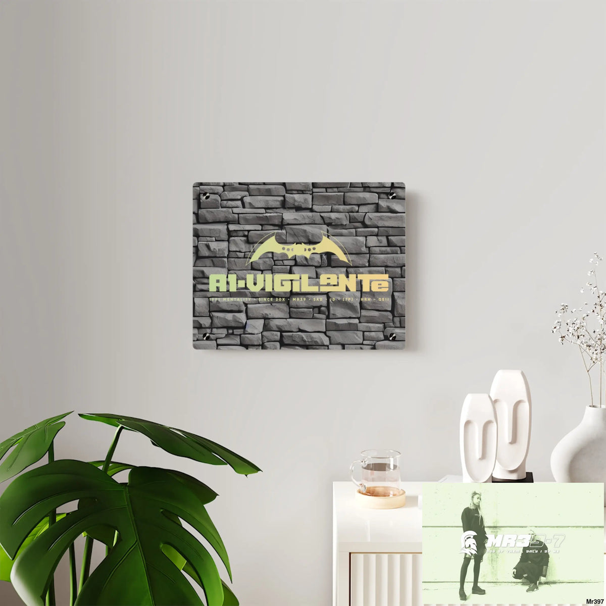 A1-Vigilante 3D Dark Black Brick Wall 32k Ultrarealistic High quality Acrylic Wall Art Panels Home Decor