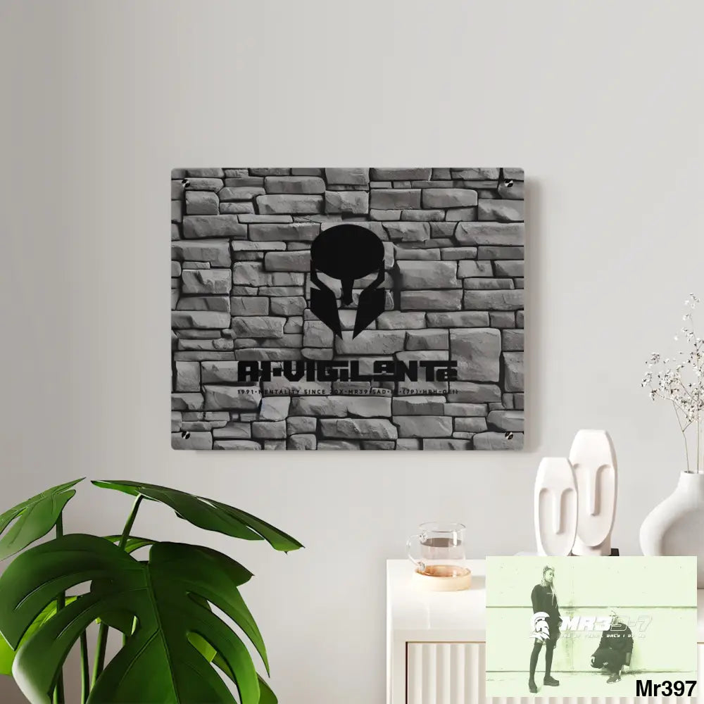 A1-Vigilante 3D Dark Black Brick Wall 32k Ultrarealistic High quality Acrylic Wall Art Panels Home Decor