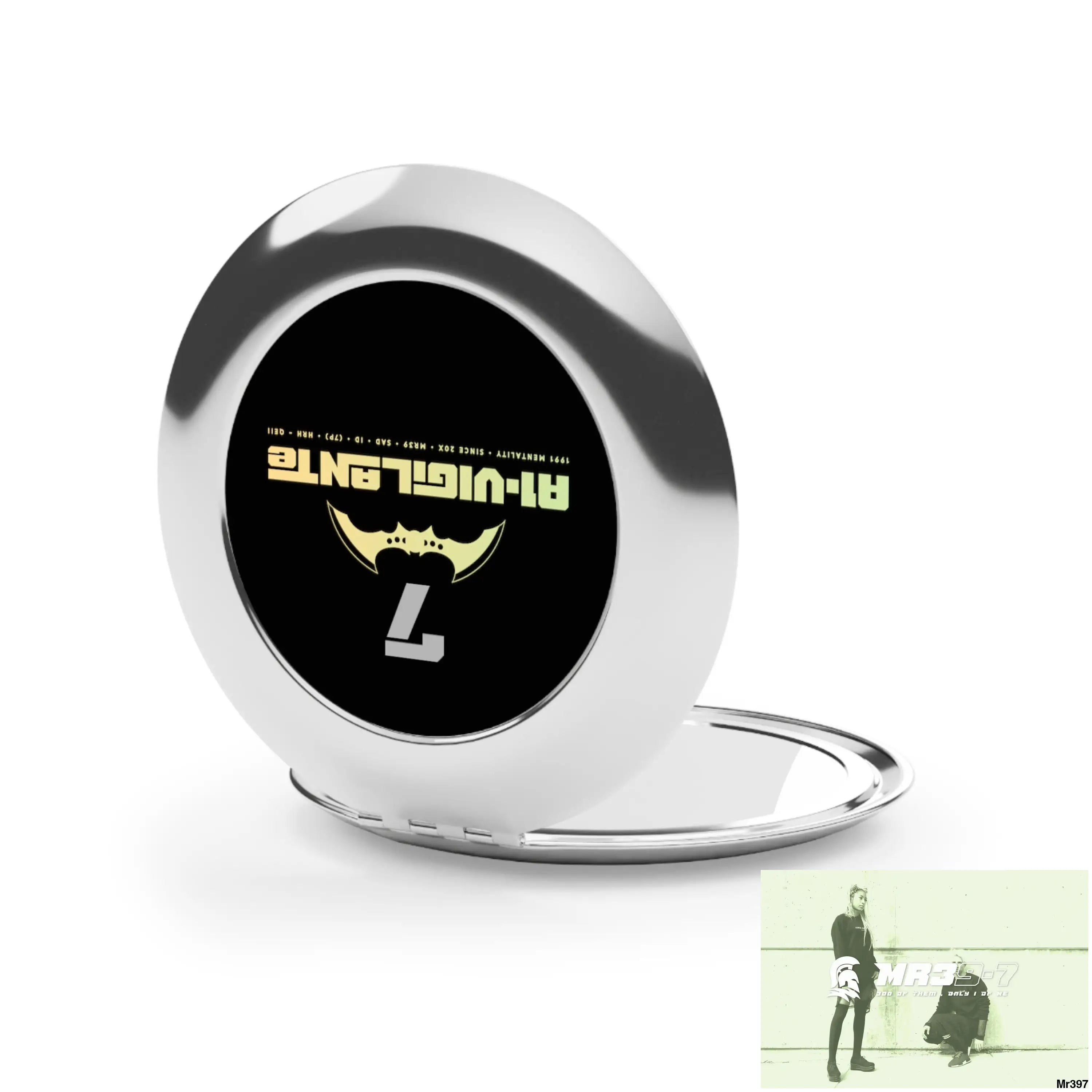 A1-Vigilante- 7 Compact Travel Mirror Silver / Glossy / One size Accessories