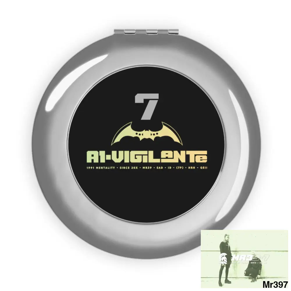 A1-Vigilante- 7 Compact Travel Mirror Silver / Glossy / One size Accessories