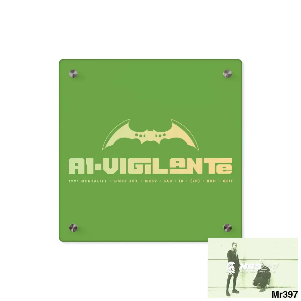A1-Vigilante Acrylic Wall Art Panels 11’’ x 11’’ (Square) / 0.25’’ Home Decor