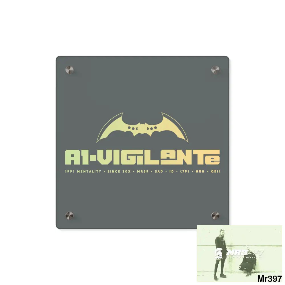 A1-Vigilante Acrylic Wall Art Panels 11’’ x 11’’ (Square) / 0.25’’ Home Decor