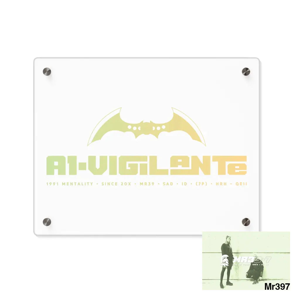 A1-Vigilante Acrylic Wall Art Panels 14″ x 11″ (Horizontal) / 0.25’’ Home Decor