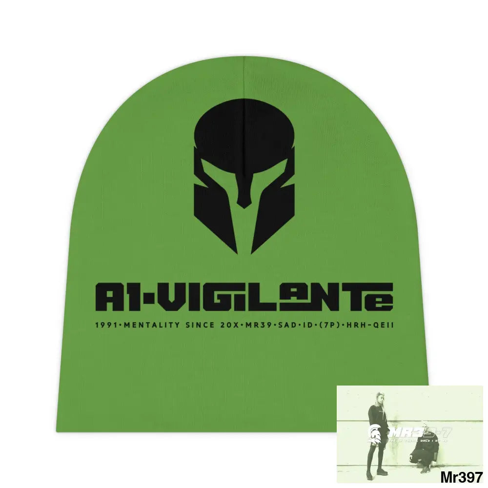 A1-Vigilante Baby Beanie (AOP) One size / White All Over Prints