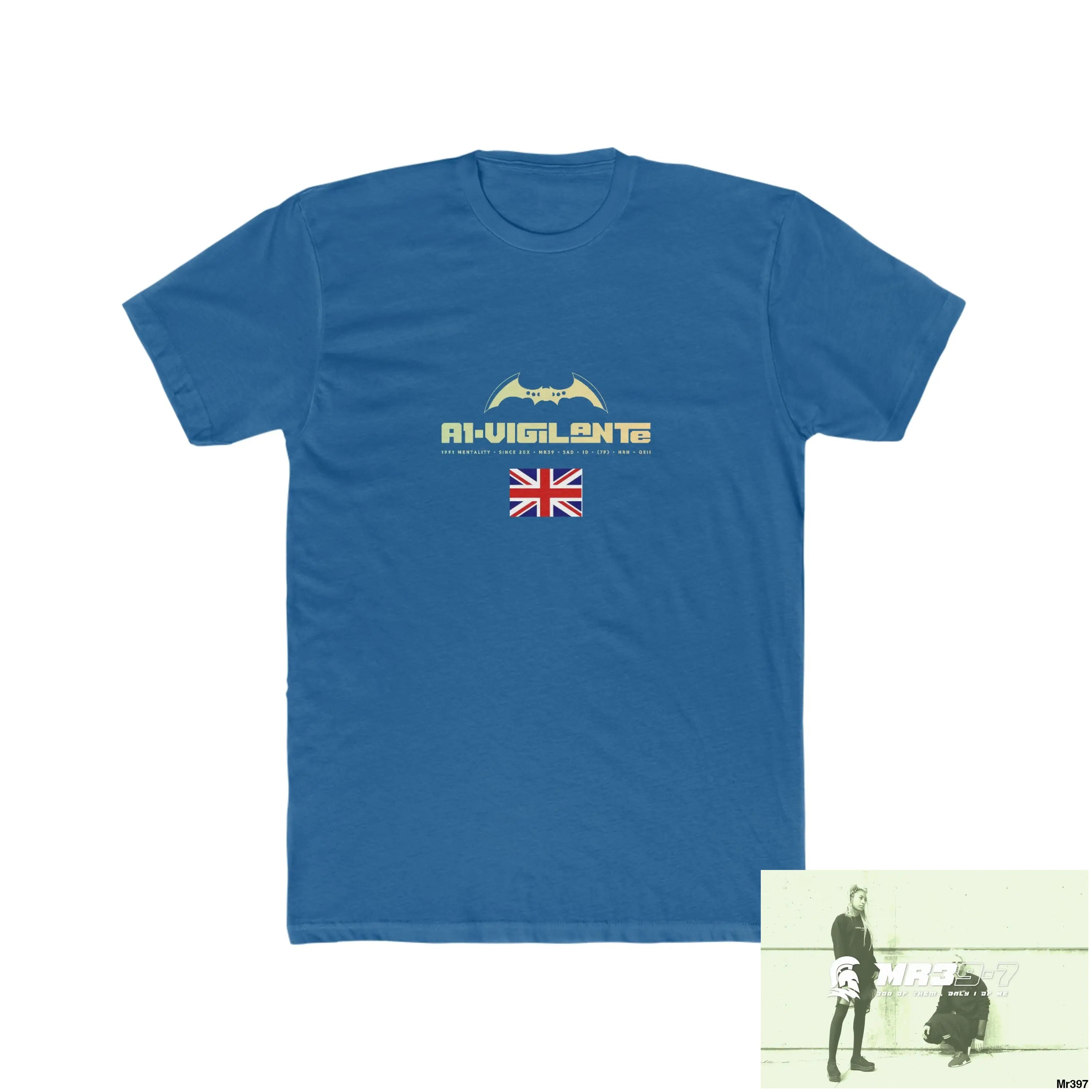 A1-Vigilante Barmouth X Thailand My Planned Death 2016 (2001-2023) Men’s Cotton Crew Tee Solid Cool Blue / S T-Shirt