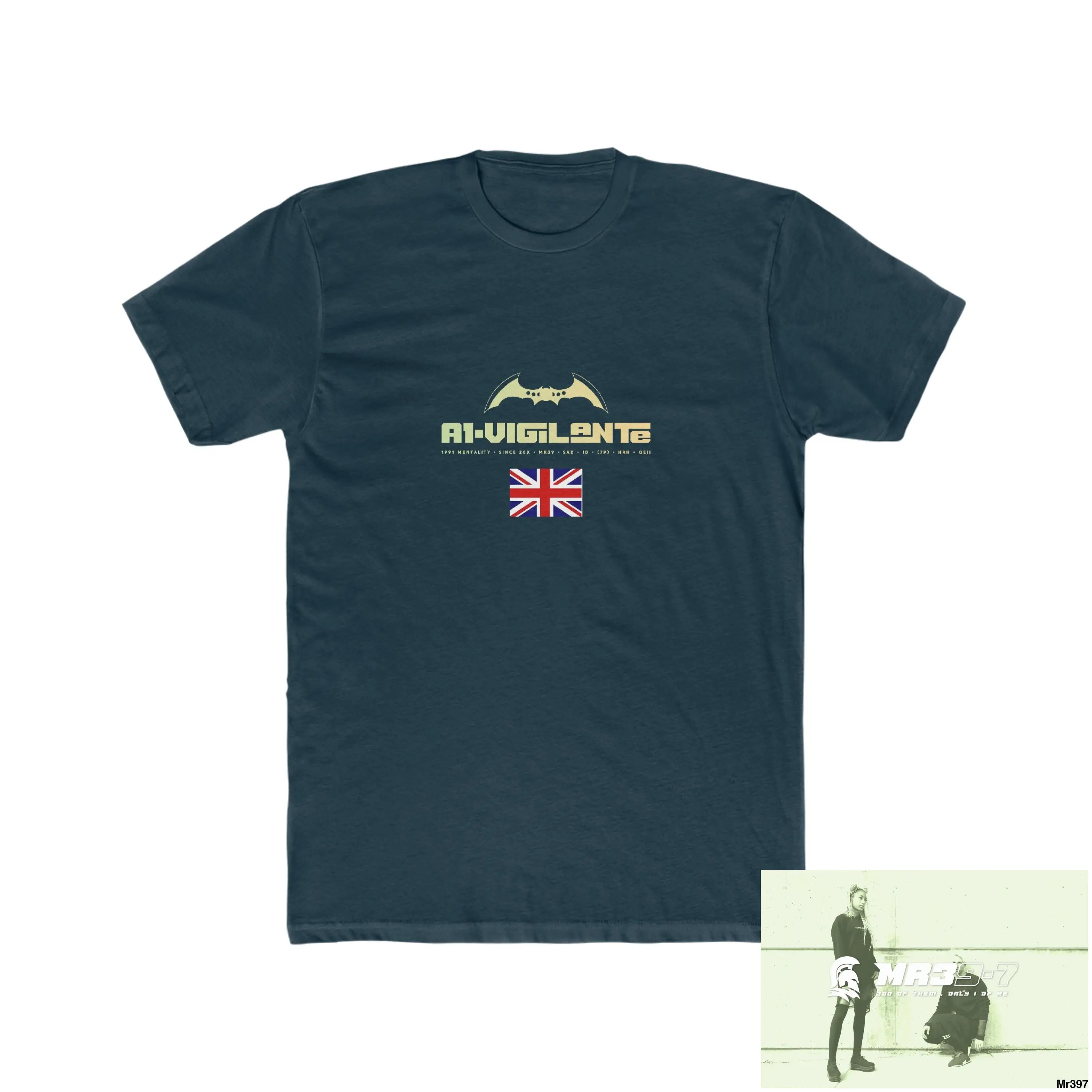 A1-Vigilante Barmouth X Thailand My Planned Death 2016 (2001-2023) Men’s Cotton Crew Tee Solid Midnight Navy / XS