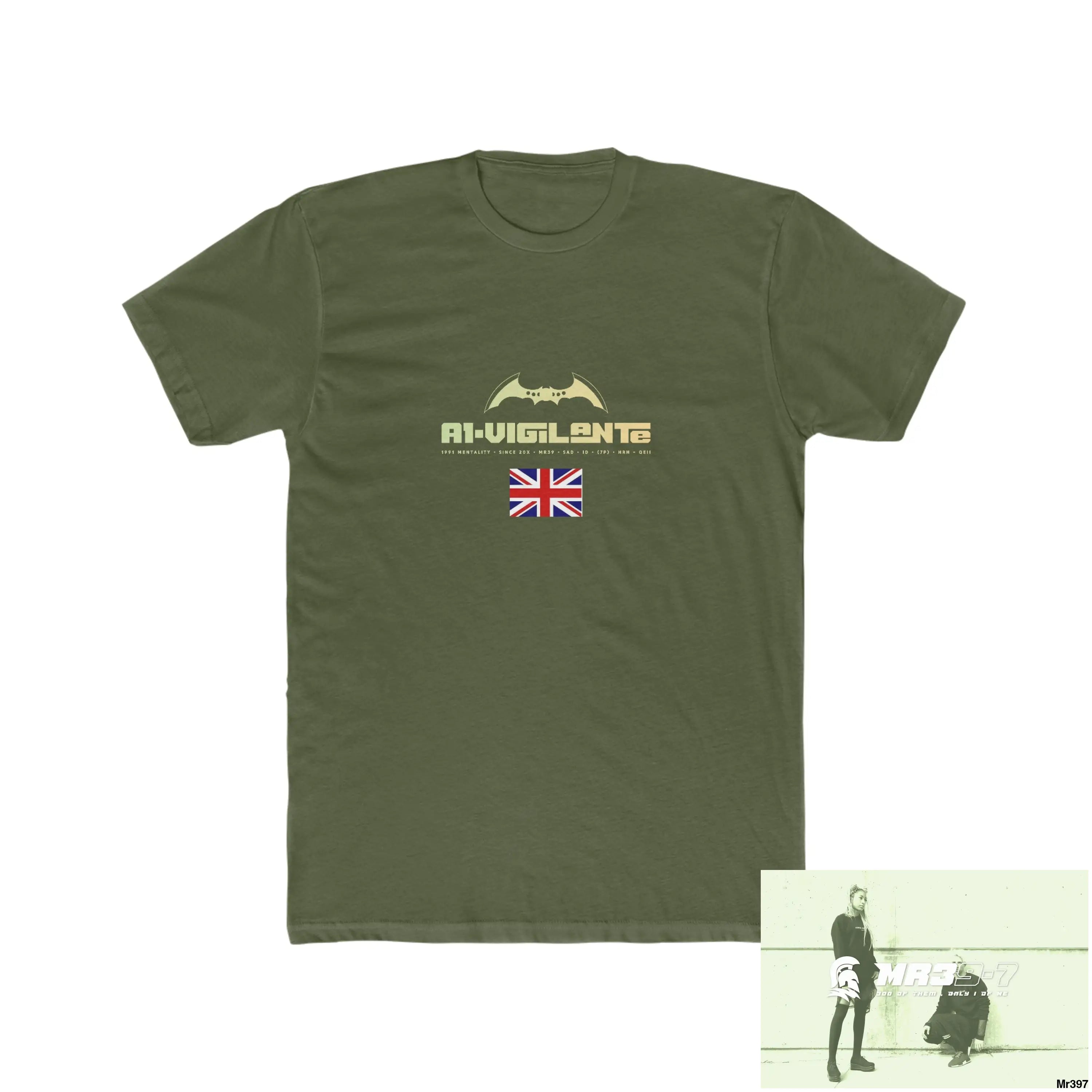 A1-Vigilante Barmouth X Thailand My Planned Death 2016 (2001-2023) Men’s Cotton Crew Tee Solid Military Green / XS