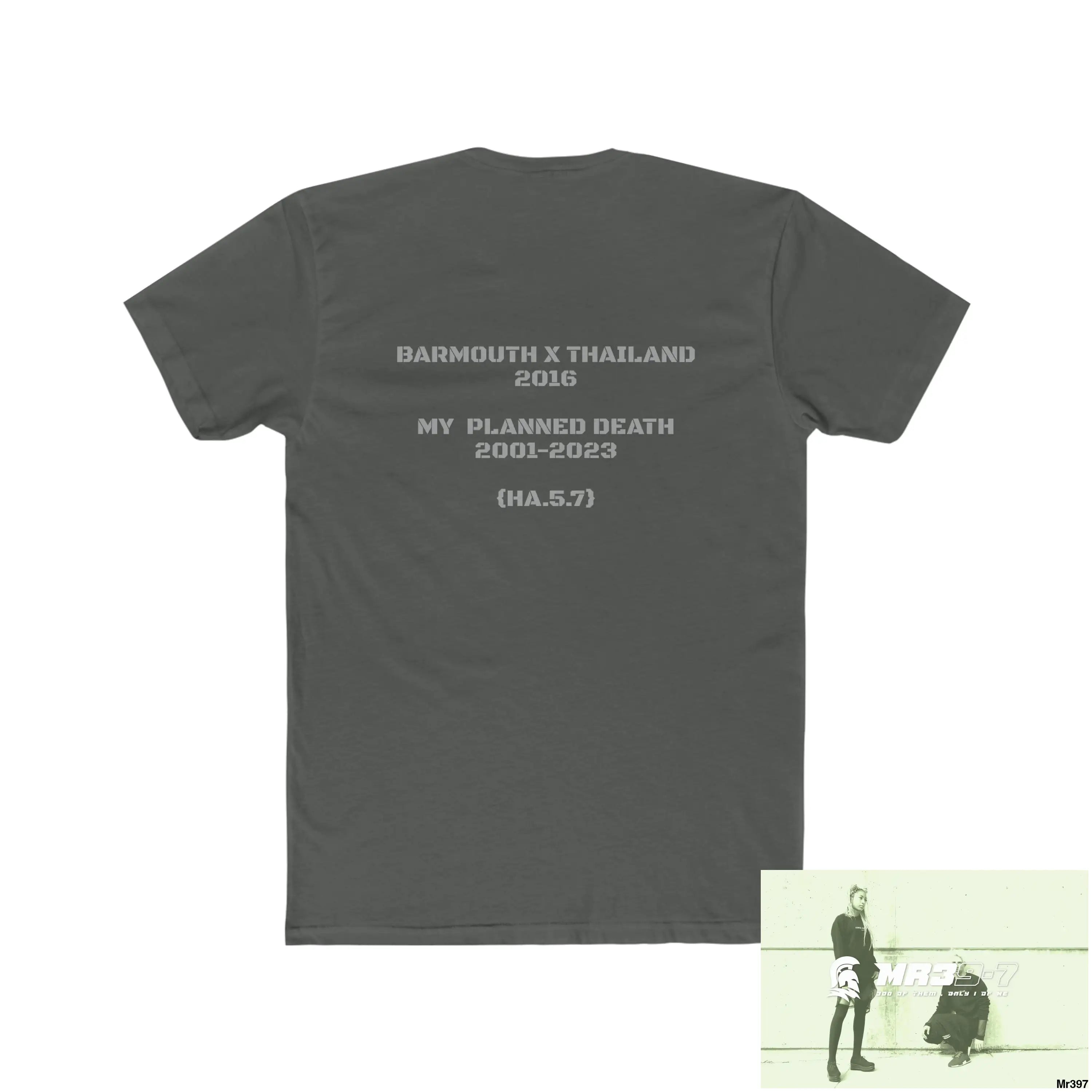 A1-Vigilante Barmouth X Thailand My Planned Death 2016 (2001-2023) Men’s Cotton Crew Tee T-Shirt