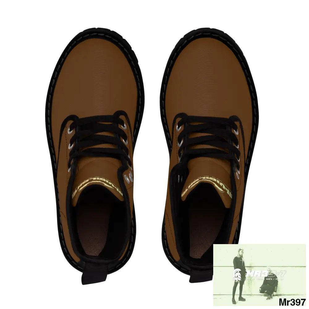 A1- Vigilante Brown Canvas Boots Shoes