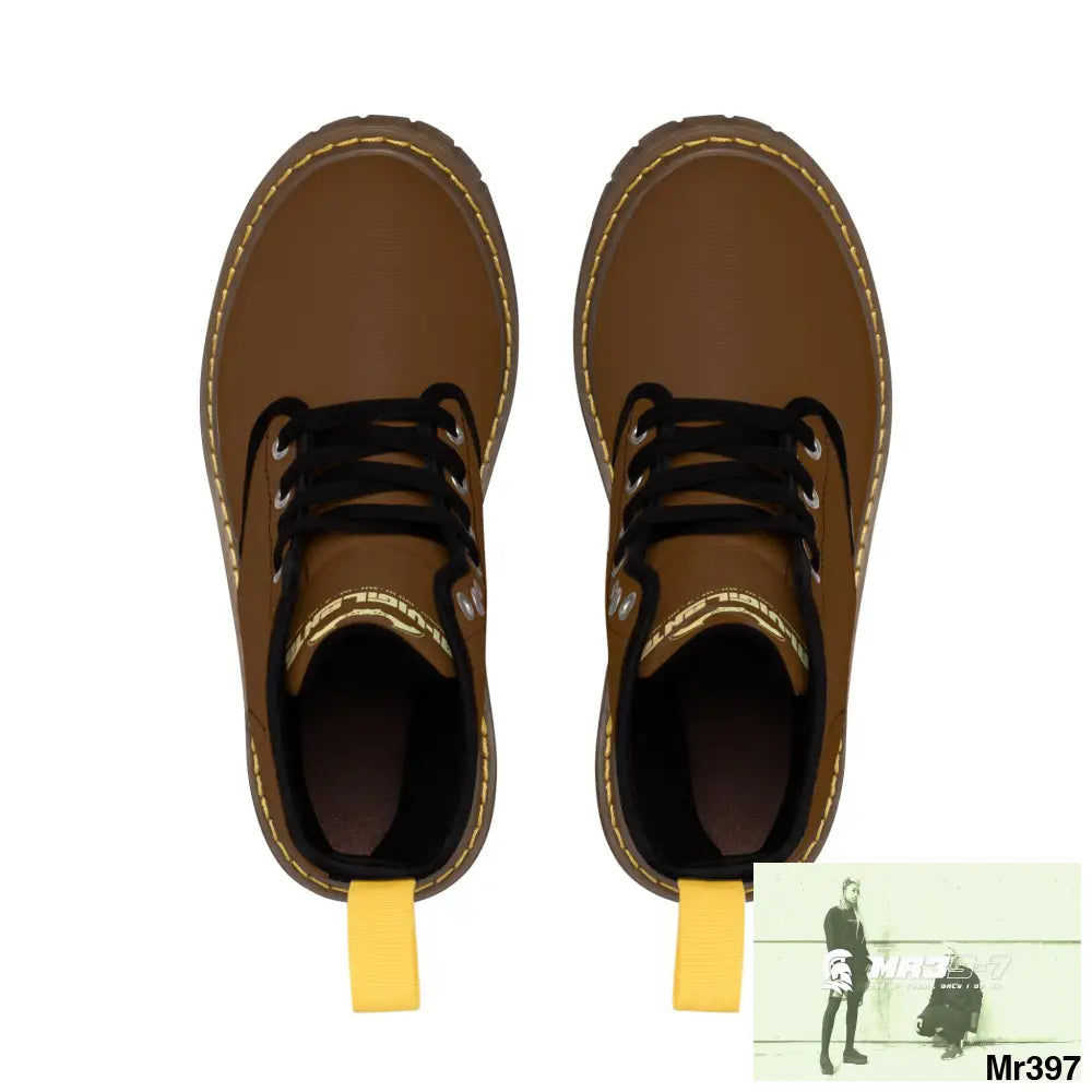 A1- Vigilante Brown Canvas Boots Shoes