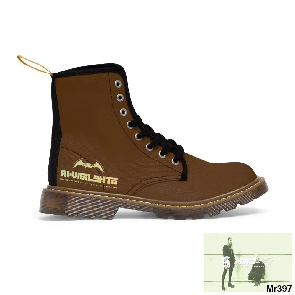 A1- Vigilante Brown Canvas Boots Shoes