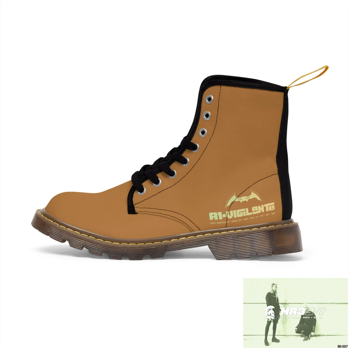 A1- Vigilante Brown Canvas Boots Shoes