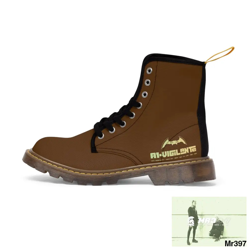 A1- Vigilante Brown Canvas Boots Shoes
