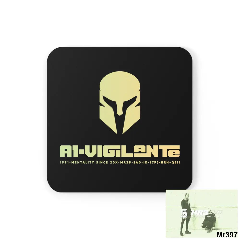 A1-Vigilante Corkwood Coaster Set Cork / 3.75’’ × 3.75’’ / Square Home Decor