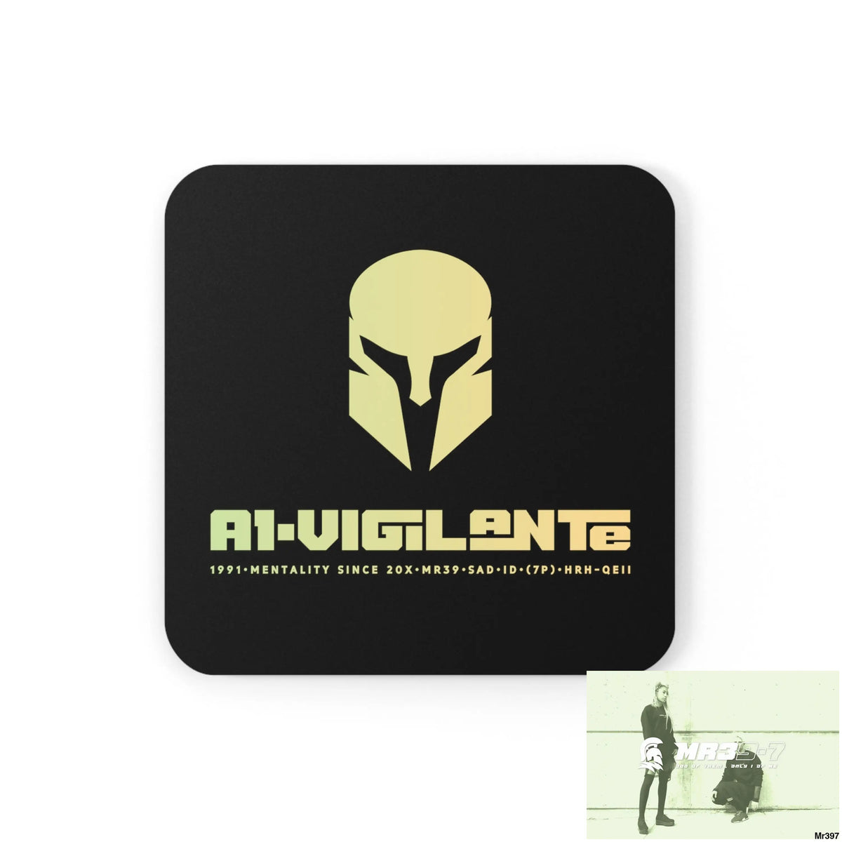 A1-Vigilante Corkwood Coaster Set Cork / 3.75’’ × 3.75’’ / Square Home Decor