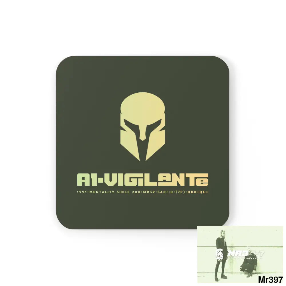 A1-Vigilante Corkwood Coaster Set Cork / 3.75’’ × 3.75’’ / Square Home Decor