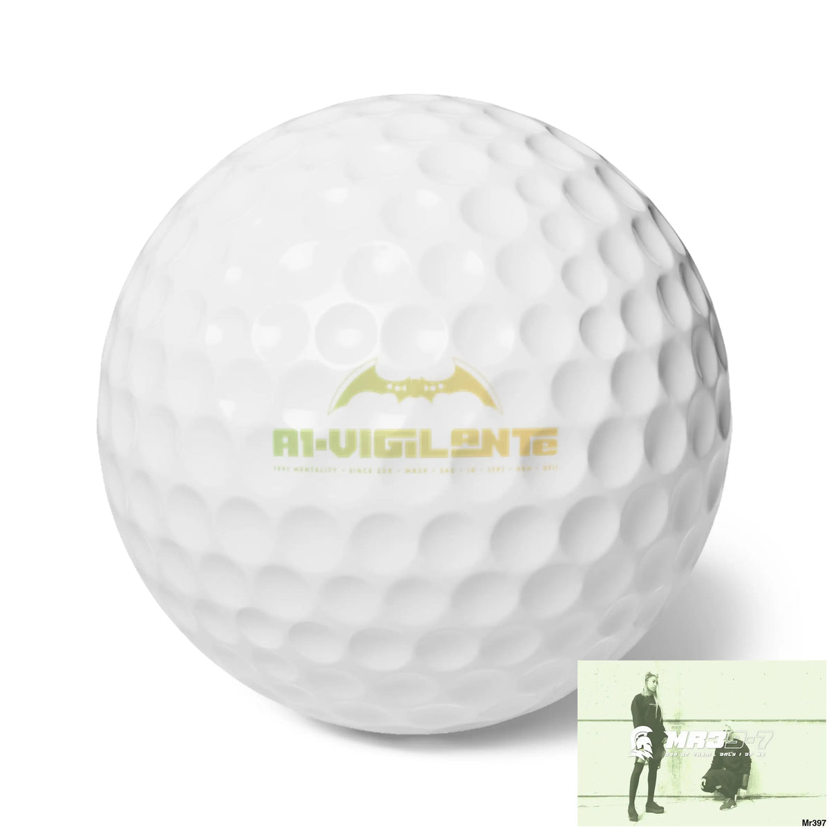 A1 Vigilante Custom Golf Balls Set Premium 6-Pack with Unique Design Ideal for Golf Lovers Personalized Gift for