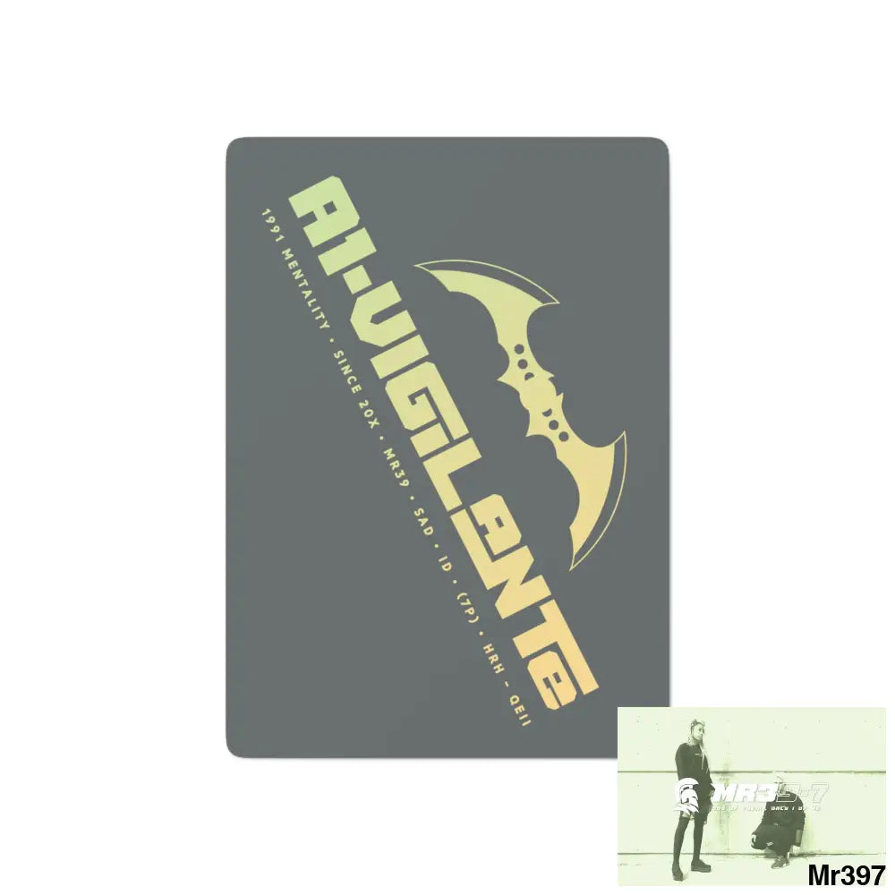 A1- Vigilante Custom Poker Cards 2.47’’ x 3.47’’ / White / Semi Glossy Paper products