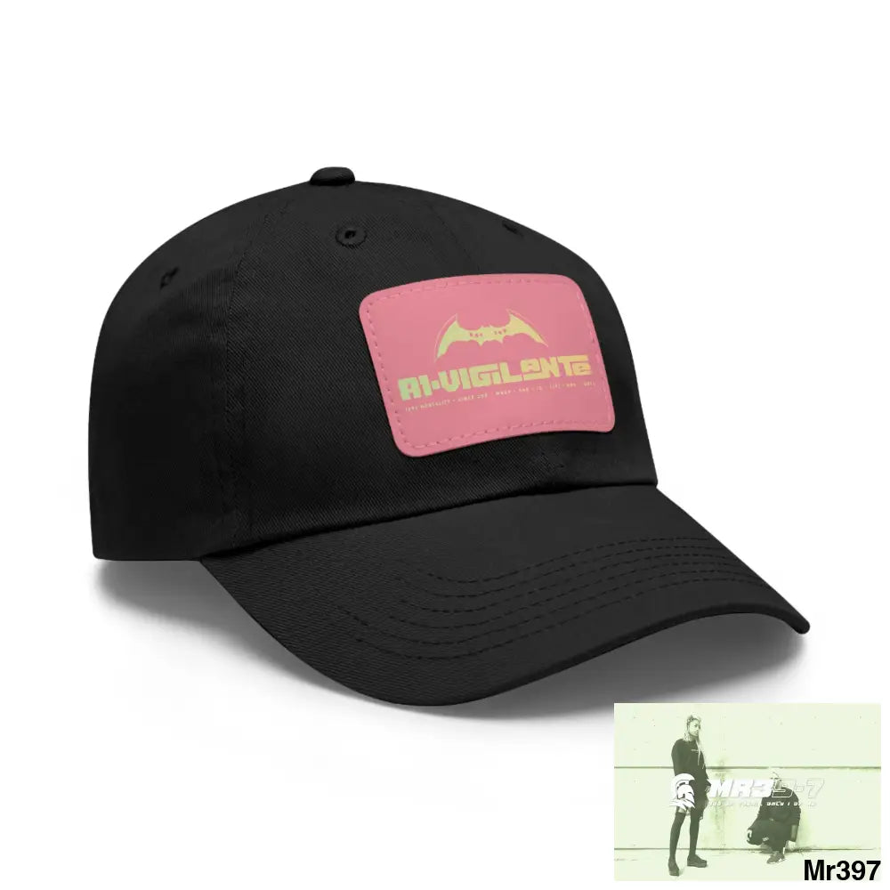 A1•Vigilante Dad Hat with Leather Patch (Rectangle) Hats