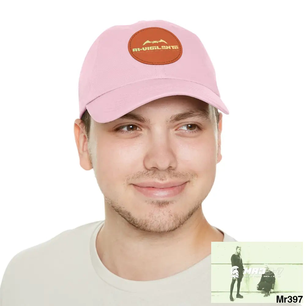 A1.Vigilante Dad Hat with Leather Patch (Round) Hats