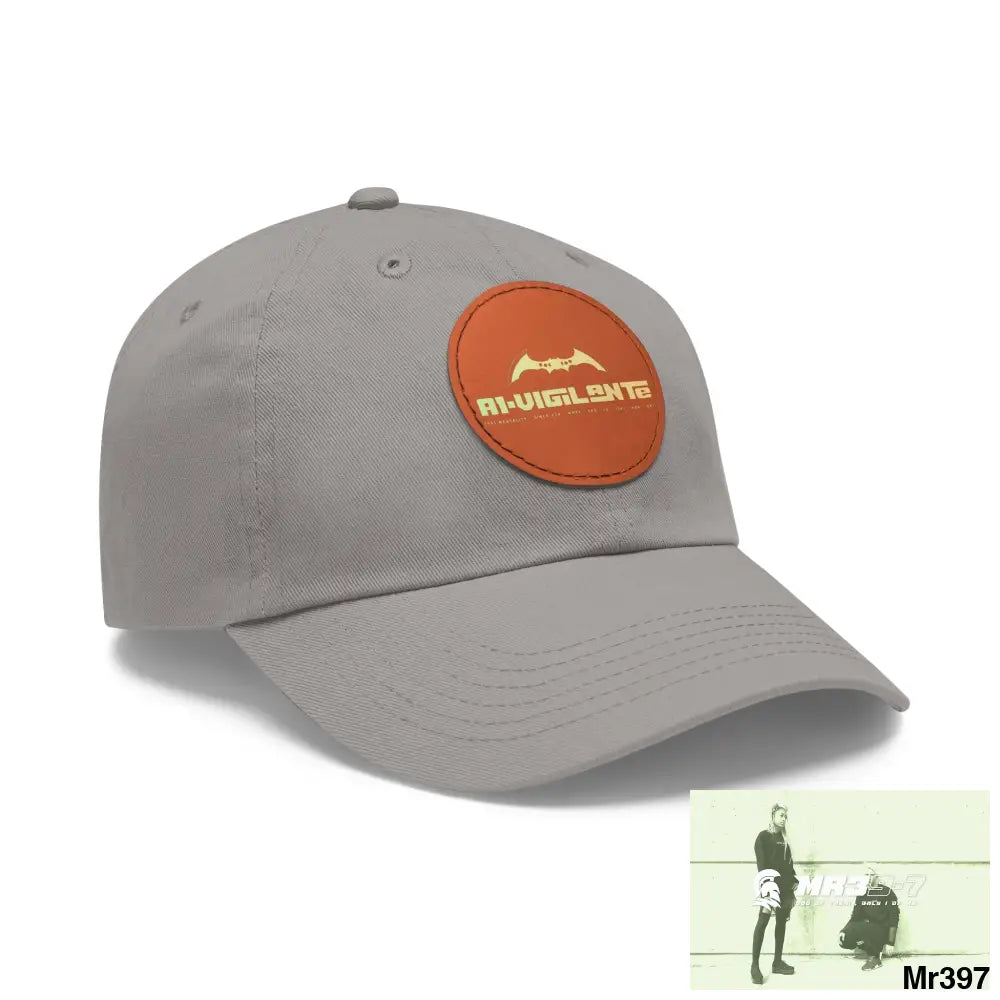 A1.Vigilante Dad Hat with Leather Patch (Round) Hats