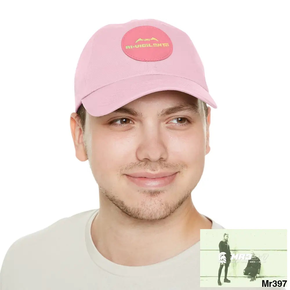 A1.Vigilante Dad Hat with Leather Patch (Round) Hats