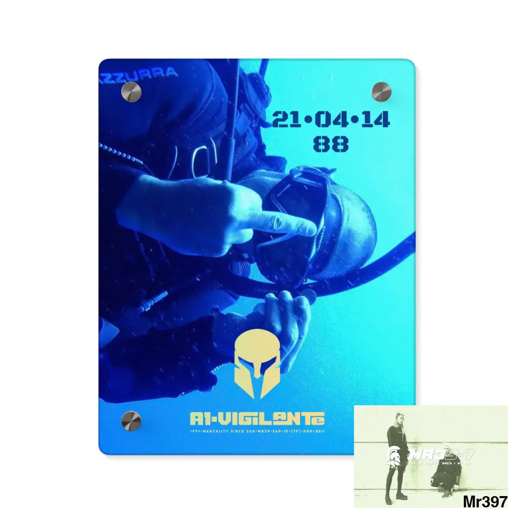 A1-Vigilante Dahab Egypt The Blue Hole 2014 HRH QEII Birthday 21/04/14 Acrylic Wall Art Panel 8″ x 10″ (Vertical)