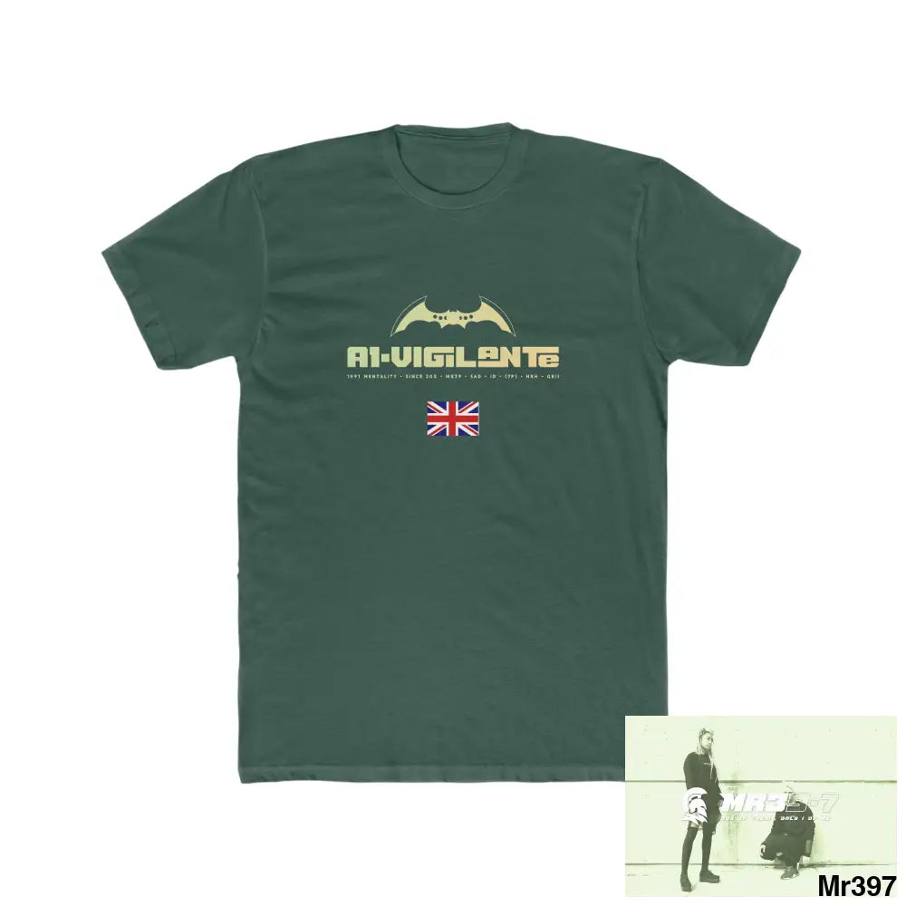 A1-Vigilante Dahab Men’s Cotton Crew Tee Solid Forest Green / S T-Shirt