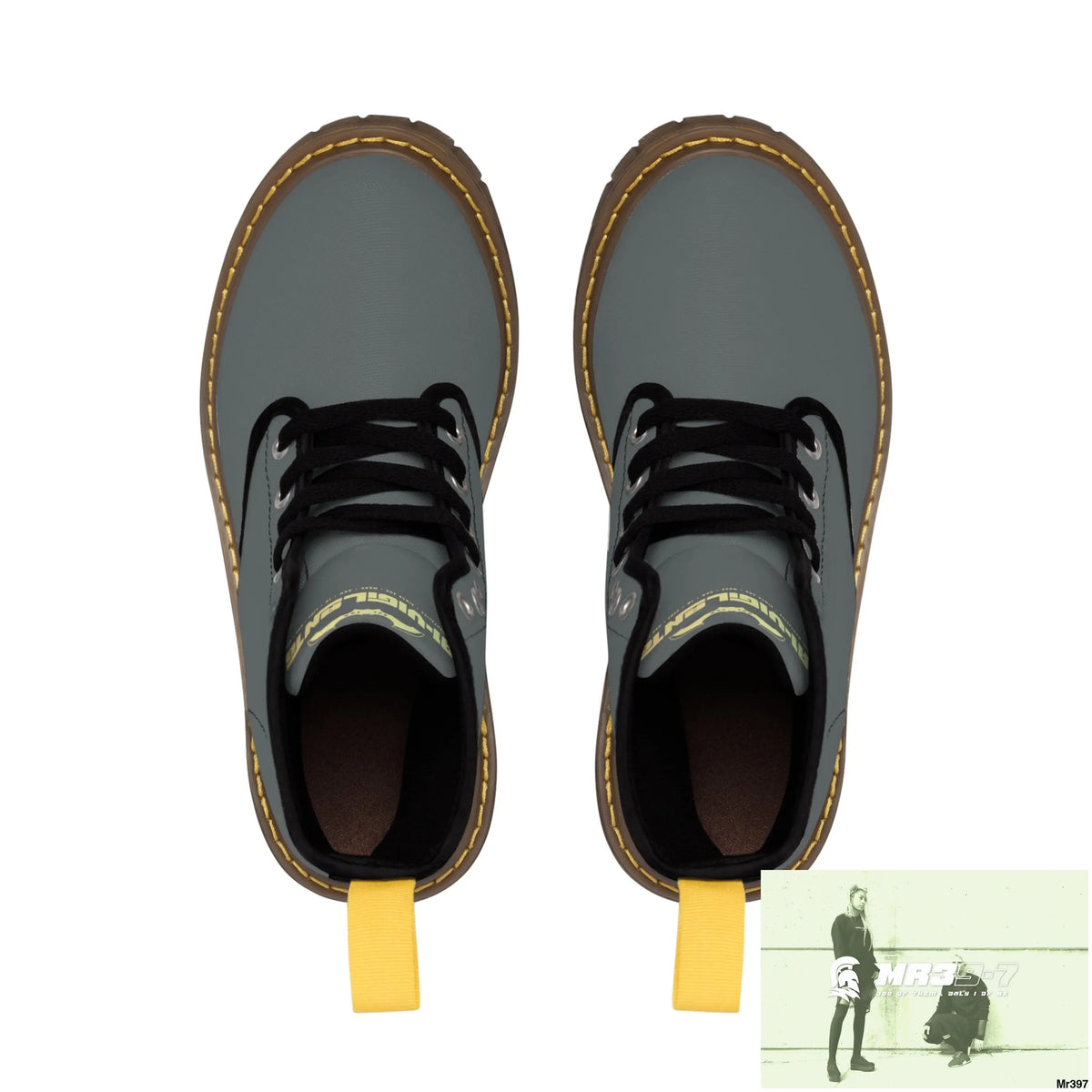 A1- Vigilante Dark Grey Canvas Boots Shoes