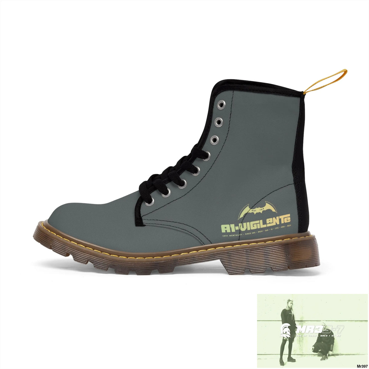 A1- Vigilante Dark Grey Canvas Boots Shoes