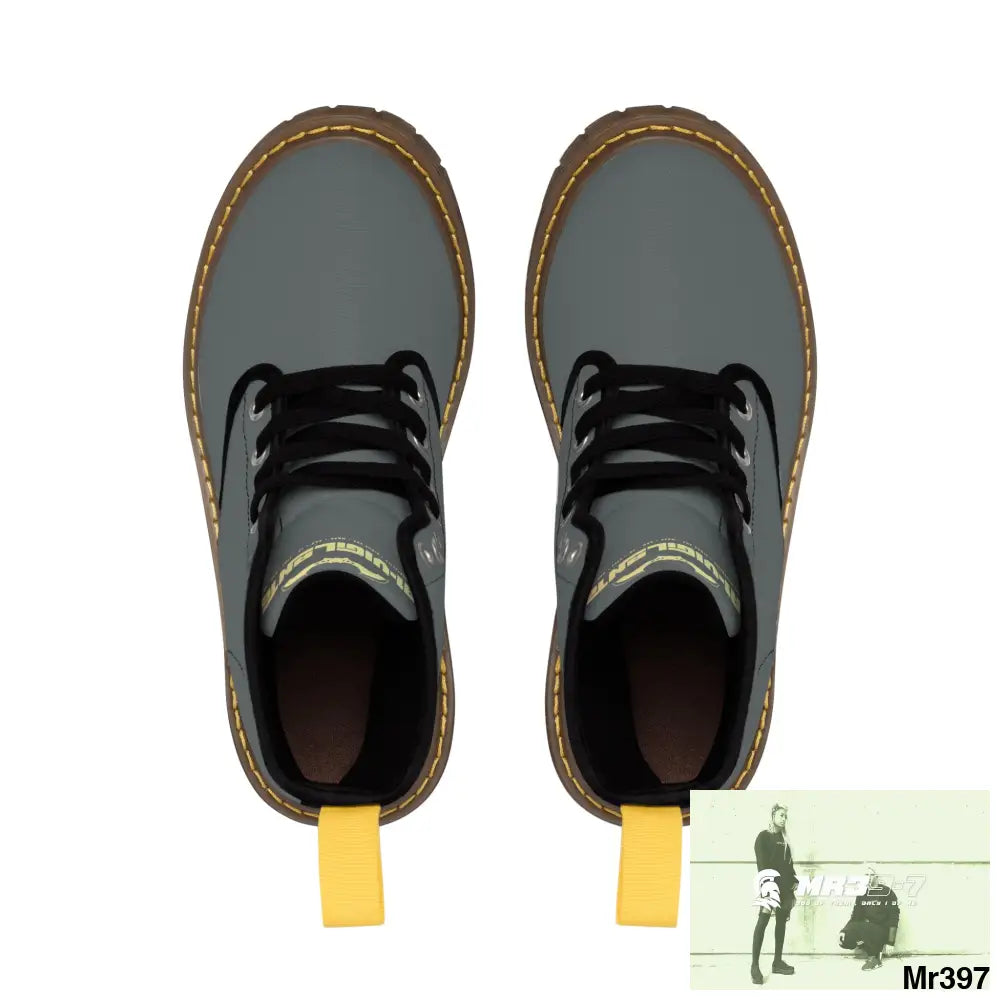 A1- Vigilante Dark Grey Canvas Boots Shoes