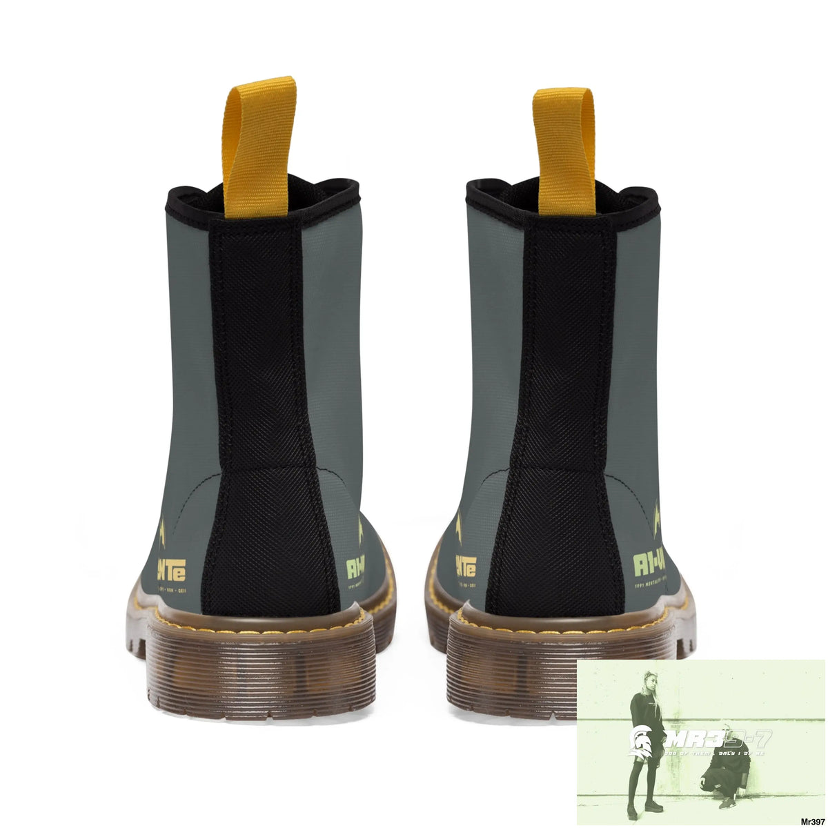 A1- Vigilante Dark Grey Canvas Boots Shoes