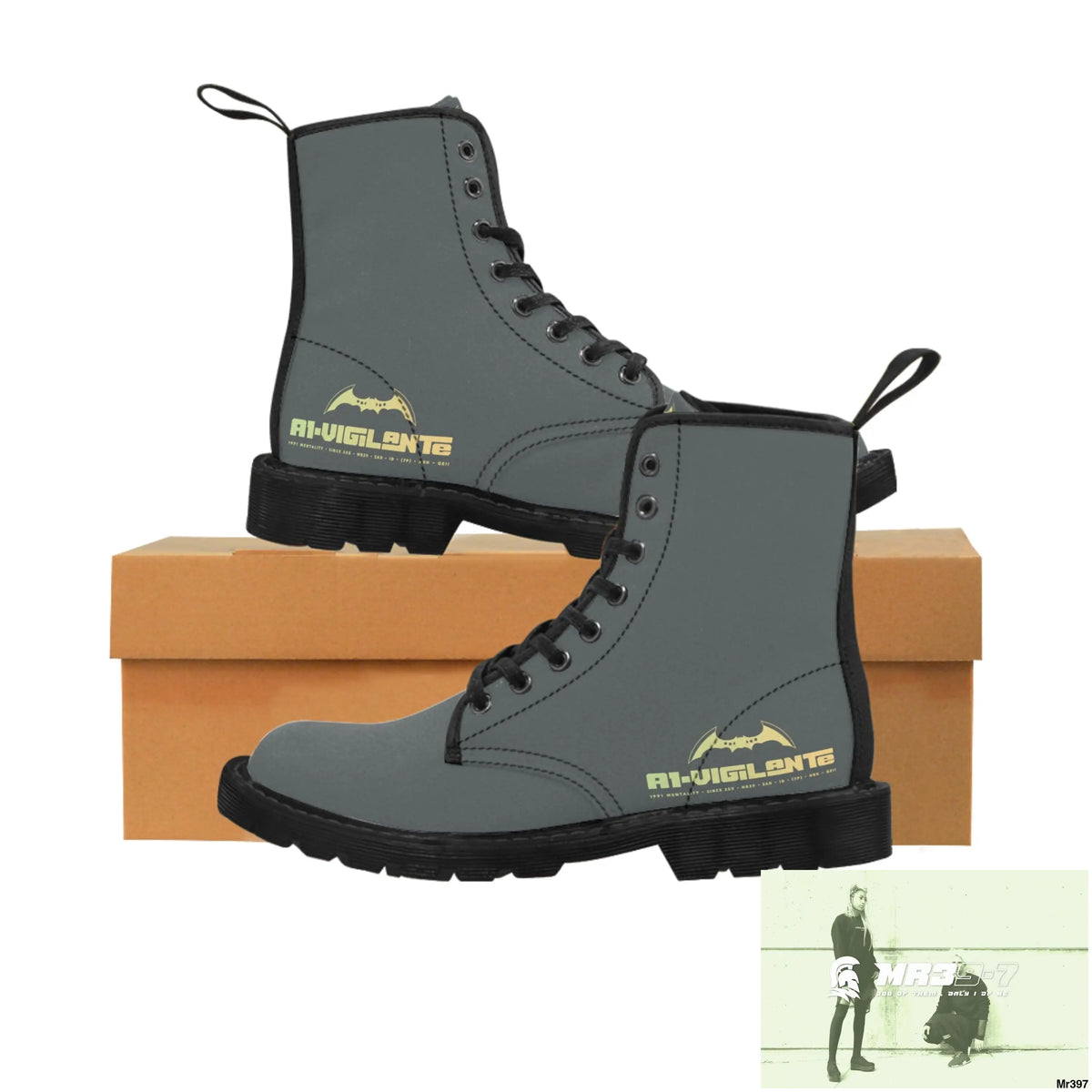 A1- Vigilante Dark Grey Canvas Boots US 7 / Black sole Shoes