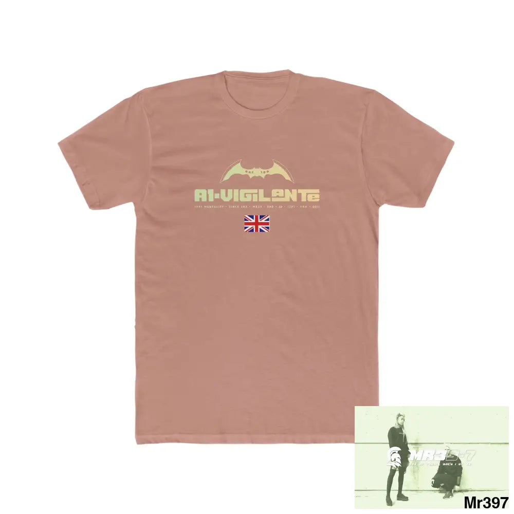 A1-Vigilante -Drugs back please ? Men’s Cotton Crew Tee Solid Desert Pink / S T-Shirt