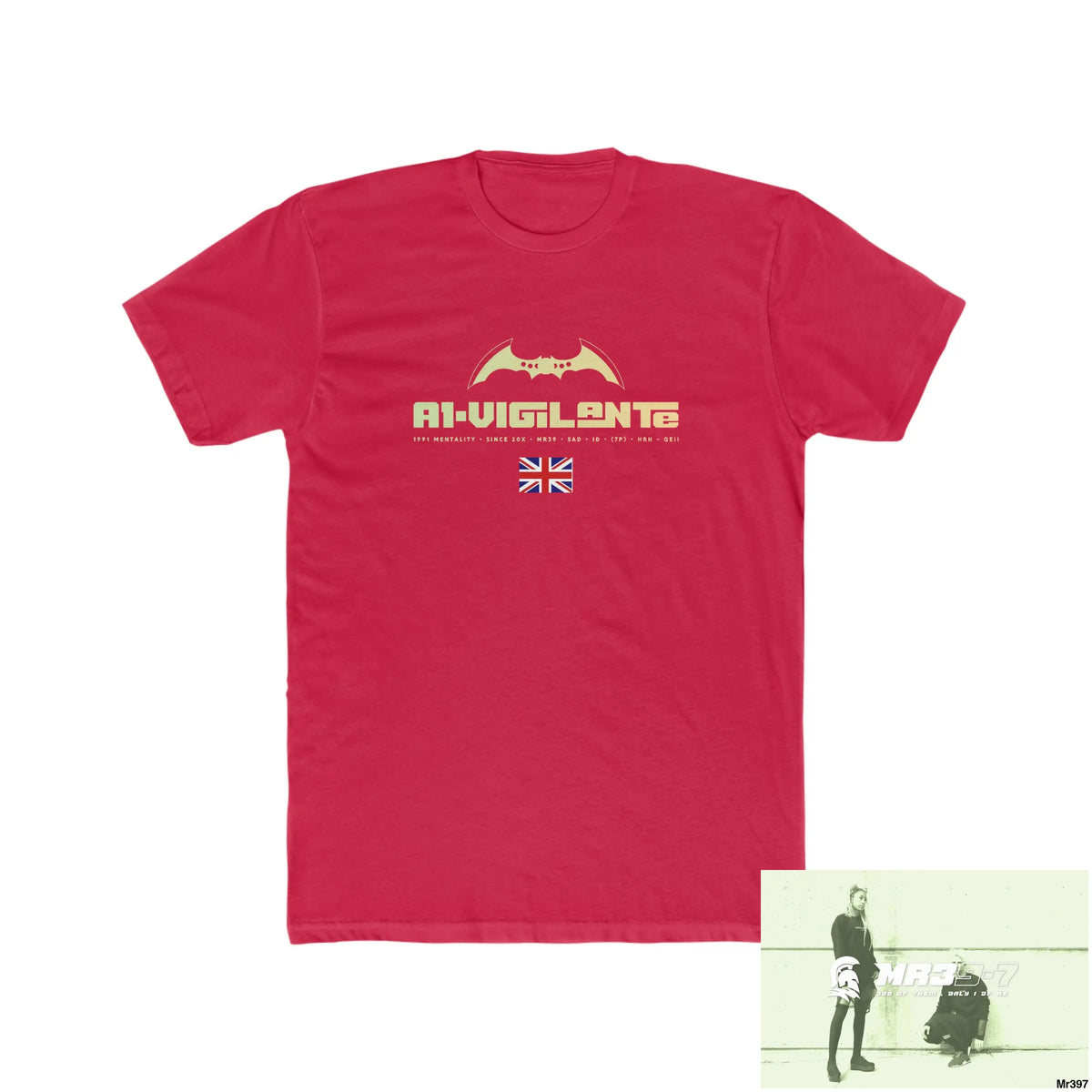 A1-Vigilante -Drugs back please ? Men’s Cotton Crew Tee Solid Red / XS T-Shirt