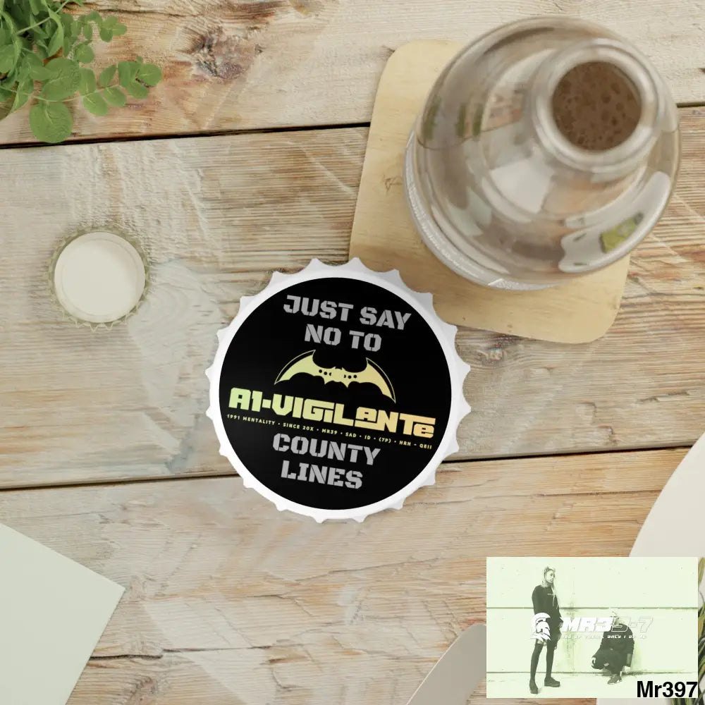 A1- Vigilante Edition Just Say No To County Lines Bottle Opener One size / White Accessories