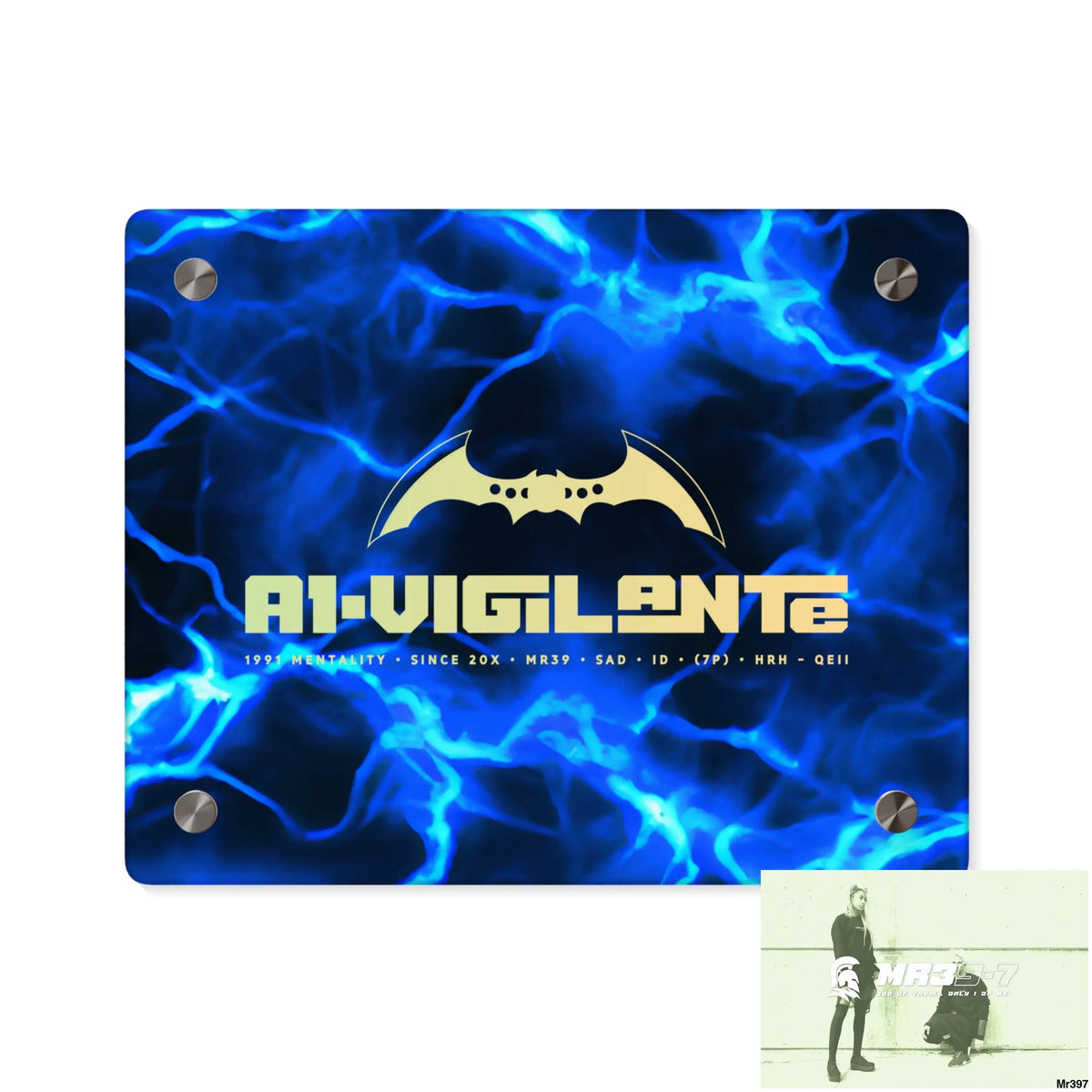 A1-Vigilante Electric Blue Acrylic Wall Art Panels 10″ x 8″ (Horizontal) / 0.25’’ Home Decor
