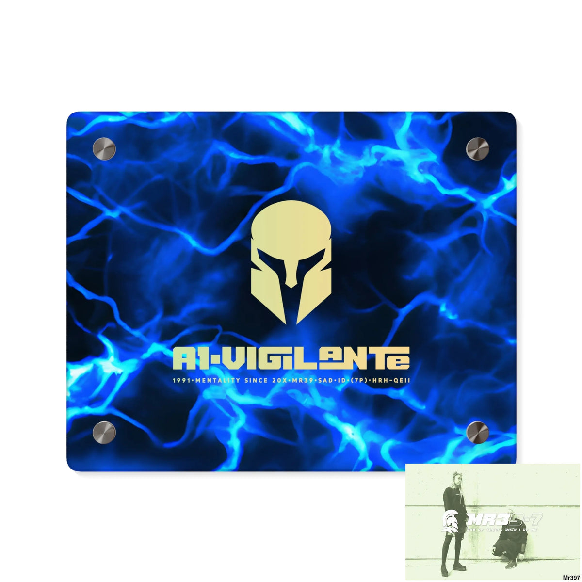 A1-Vigilante Electric Blue Acrylic Wall Art Panels 10″ x 8″ (Horizontal) / 0.25’’ Home Decor